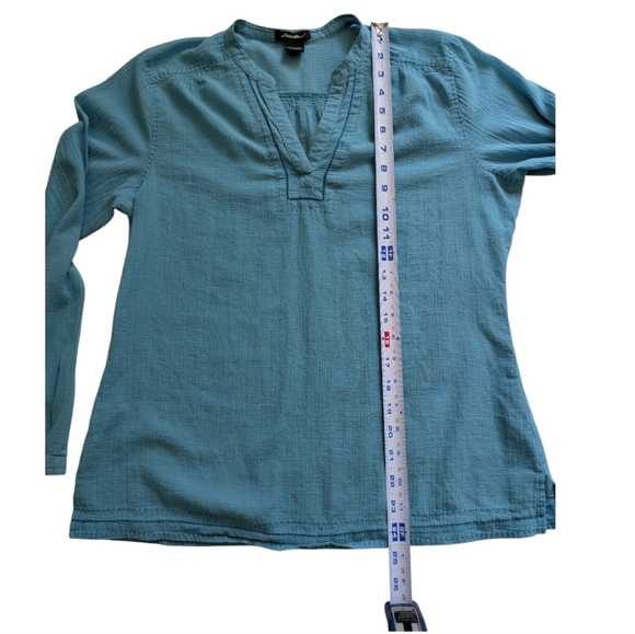 Eddie Bauer Turquoise Blue Blouse Women's Medium - Picture 5 of 9